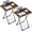 Brown, variant on Foldable TV Tray Set with Stabilizers, Waterproof Scratch-Resistant Dinner Table for Home Use, 16.9" x 13.0" x 24.2", Black