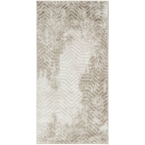 Nourison Dekor 2' x 4' Ivory Taupe Modern Indoor Rug