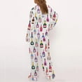 thumbnail image 3 of Women's Long Sleeve Printed Pajama Set Button Down Nightwear Full Length Fall Polyester Blend, 3 of 9