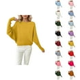 thumbnail image 1 of Chandails Surdimensionnés pour Femmes 2026 Mode Automne Hiver Manches Chauve-Souris Col Rond Tricot, 1 of 4
