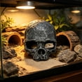 thumbnail image 4 of Resin Reptile Hideout for Tank Realistic Skull Decor for Terrarium Decorative Skeleton Head Hides and Caves for Fish Ball Python Axolotl Tarantula Black, 4 of 6