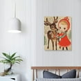 thumbnail image 3 of COMIO  Vintage Wall Art Retro Gifts for Kids Cute Girls Hugging Deer Aesthetic Picture Prints Rustic Christmas Reindeer Room Wall Decor Simple Winter Canvas Posters Decor, 3 of 4
