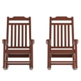 thumbnail image 2 of BizChair Set of 2 All-Weather Rocking Chair in Red Faux Wood, 2 of 12