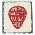 thumbnail image 3 of Ambesonne Rock Music Shower Curtain, Musical Slogan Pick, 69"Wx70"L, Beige Red Slate Blue, 3 of 3