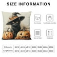 thumbnail image 5 of Autua Halloween Pillowcase Black Cat Pumpkin Pillowcase Halloween Decoration Outdoor Throw Pillow Case Decoration 12x12in, 5 of 5
