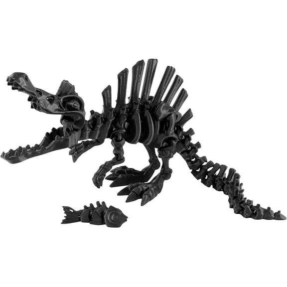 PowerTRC 3D Printed Skeleton Spinosaurus – Prehistoric Collectible Articulating Dinosaur 3D Figurine Desk Decoration for Teens and Adults, Made in USA