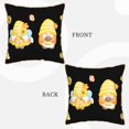 thumbnail image 3 of Haiem Bee Happy Sunflower Gnomes Print Velvet Soft Solid Decorative Square Throw Pillow Covers Set with Elegant Piping Christmas Cushion Case for Sofa Bedroom Car-18"x18", 3 of 8
