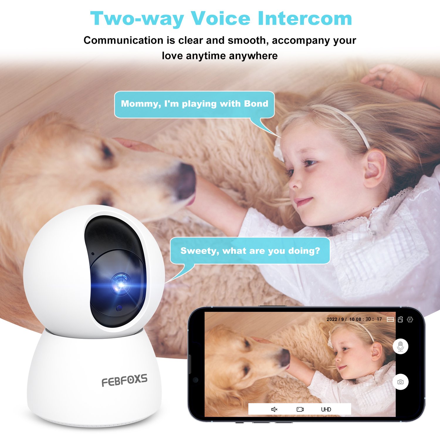 Febfoxs D305 Baby Monitor Security Camera for Home Security - image 4 of 7