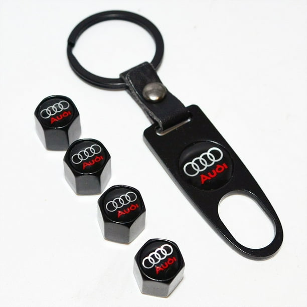 Us85 Audi Logo Emblem Auto Car Wheel Tire Air Valve Caps Stem Dust Cover Keychain Ring Accessories Decoration Birthday Gift Black Walmart Com Walmart Com