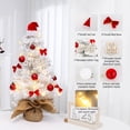 thumbnail image 4 of Christmas Decorations Mini Christmas Tree 23.6 Inch/60cm White Flocked Christmas Tree Lighted Desktop Small Christmas Tree Ornament Christmas Decoration With Pendants Christmas Tree, 4 of 7