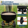 thumbnail image 4 of Walk Behind Broadcast Spreader, 70LBS Capacity Fertilizer Spreader with Adjustable Flow Control & 0–10FT Spreading Width, Garden & Lawn Seed Spreader, 4 of 7