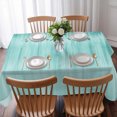 thumbnail image 3 of Turquoise Table Cloth Waterproof Tablecloths, Modern Abstract Art Ombre Striped Tablecloth Dining Table Cover for Kitchen Party Tabletop Outdoor, Rectangle Tablecloth 60x84 Inch, 3 of 9