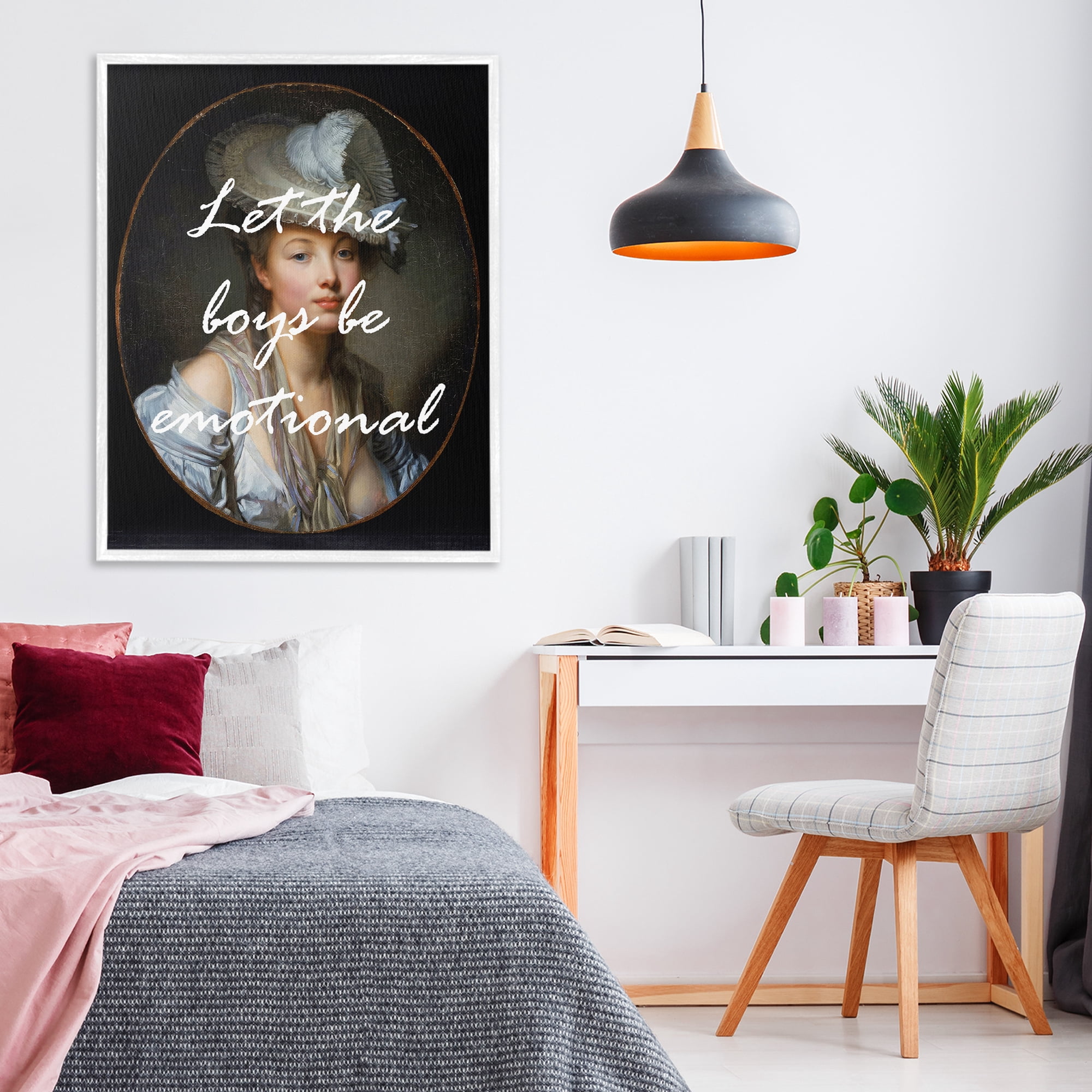 Stupell Industries Let The Boys Be Emotional White Framed Giclee Art, design by Tina LeCour