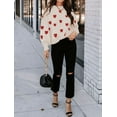 thumbnail image 3 of Women’s Cute Heart Sweater Long Sleeve Casual Pullover Knitted Valentines Sweaters for Women, 3 of 15