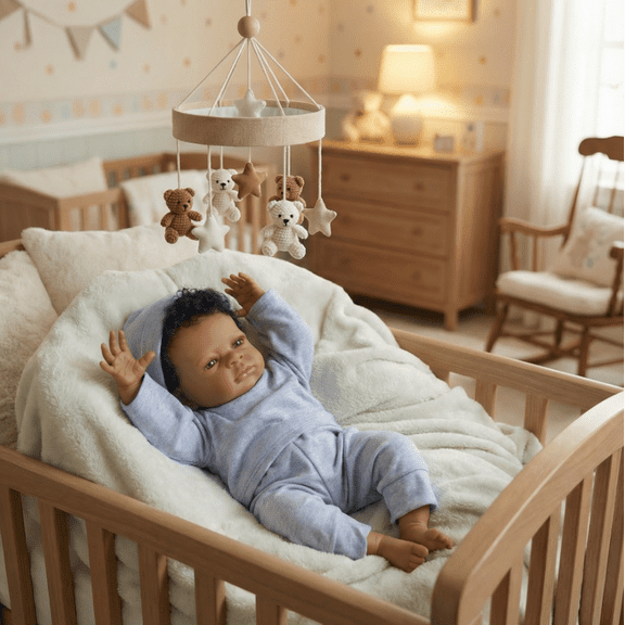 Reborn Baby Dolls 20 inch Lifelike African American Newborn Cloth Body Real Life Baby Dolls That Look Real with Outfit and Feeding Toy for Kids 3  Years
