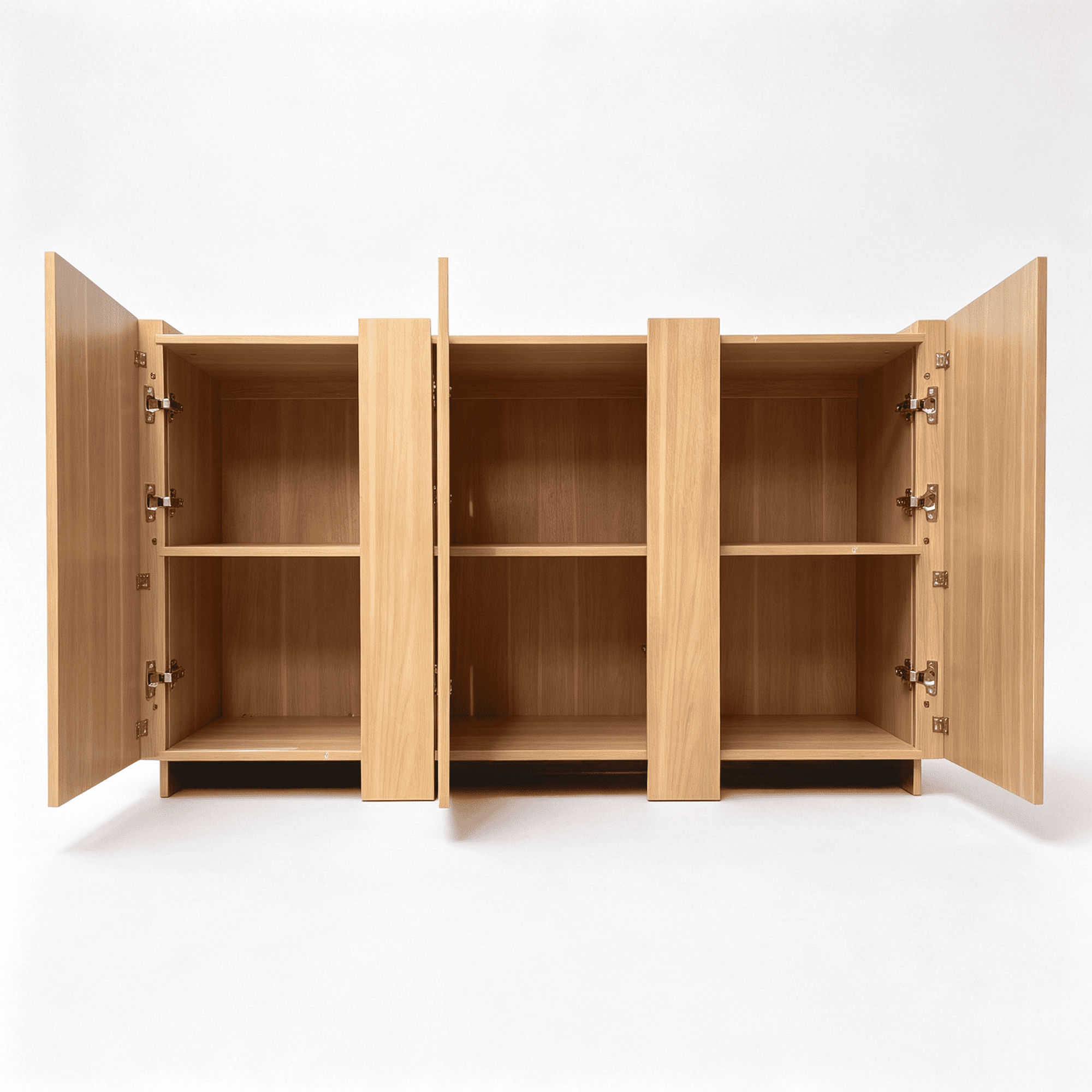 Euroco 65" Large Buffet Cabinet with Storage, Modern Sideboard Coffee Bar Cabinet with 3 Doors and Wooden Frame for Kitchen Living Room,Light Oak