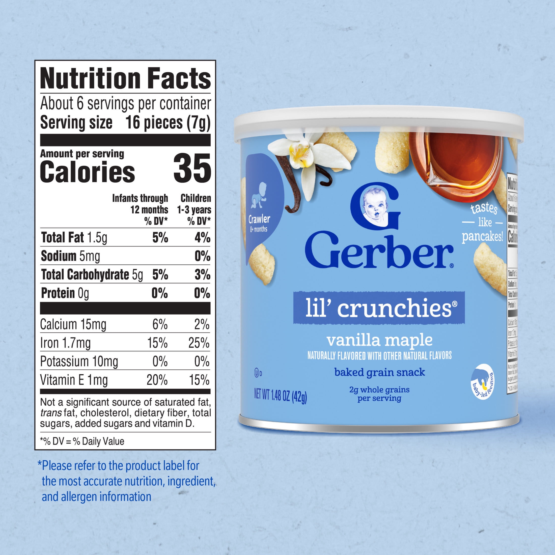 (6 pack) Gerber Stage 3 Toddler Snacks, Vanilla Maple Lil' Crunchies