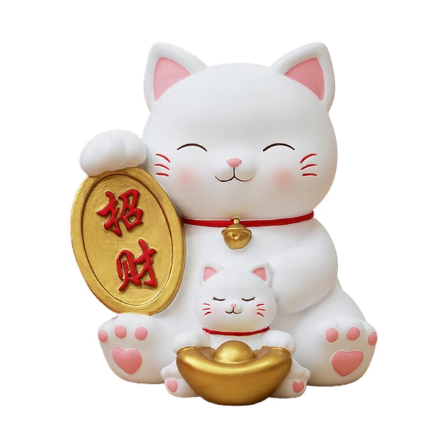 Figura de gato, hucha, contenedor, figura, estatua, hucha de cristal, decorativa para Estilo C