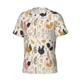 thumbnail image 5 of Vsdgher Cartoon Chickens Print Men's Dry Fit Mesh Athletic Shirts Moisture Wicking Tennis T-Shirt Tops, 5 of 9