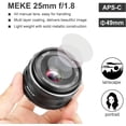 thumbnail image 4 of Meike 25mm f/1.8 Apertura Grande Gran Angular Lens Enfoque Manual Lens Compatible con Fujifilm X-Mount Cámaras sin Espejo, 4 of 7