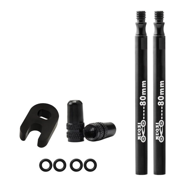 ZLight Presta Value Extender Values Extension with Core & Adaptor 2pcs Red 60mm 2 pcs Black 80mm