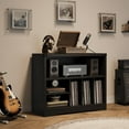 thumbnail image 6 of Garvee Record Player Stand, with Vinyl Storage Cabinet, 31.5 x 13.8 x 27.5", Black, 6 of 8