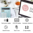 thumbnail image 4 of Christmas SAVlNGS C1earance! Cbcbtwo Basic Calculators, 12-Digit Portable Desk Calculator Battery and Solar Dual Power, with LCD Display and Sensitive Button, for Home Office College School Supplies, 4 of 8