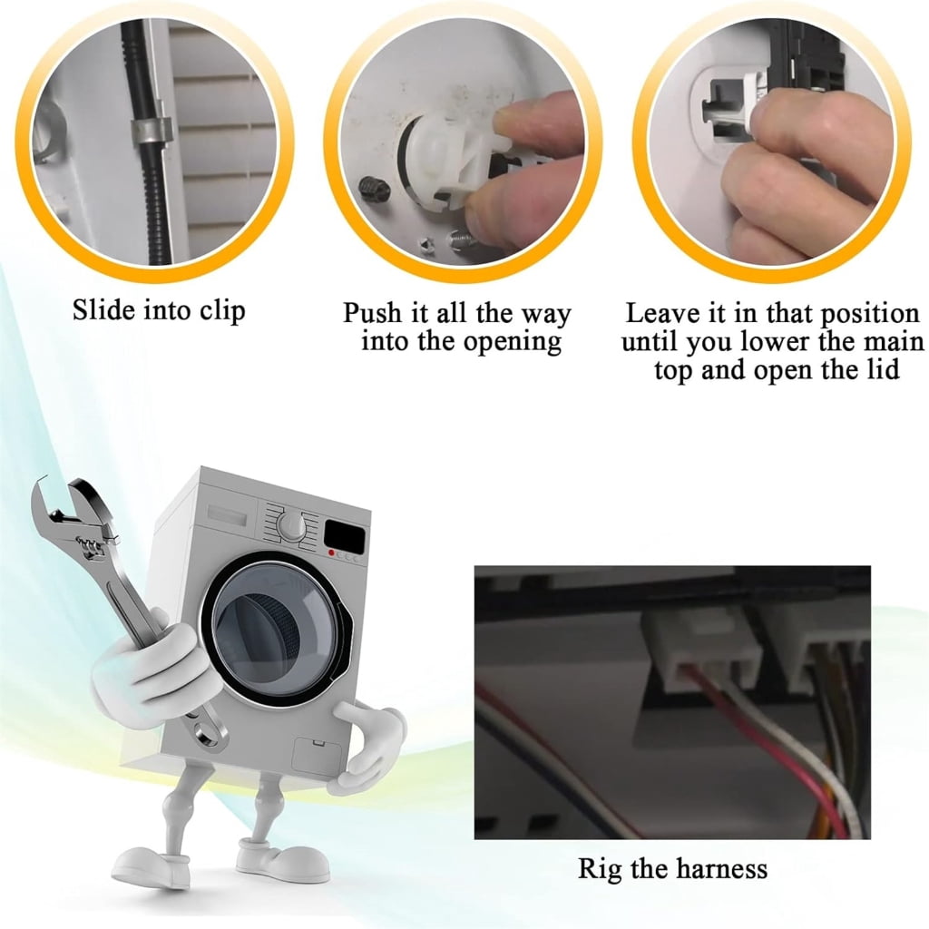 Washer Lid Lock Set Plastic Texture Easy Installation Replacement Lid Lock for Washing Machine for Enhancing Safety
