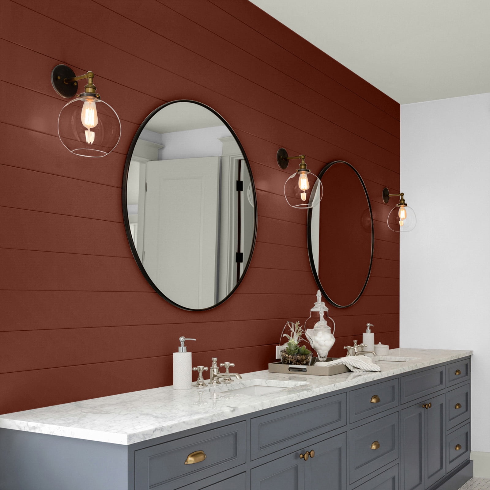 Glidden Glidden Kitchen Bath and Laundry Warm Mahogany / Red, Eggshell Interior Paint with Primer, 1 Gallon