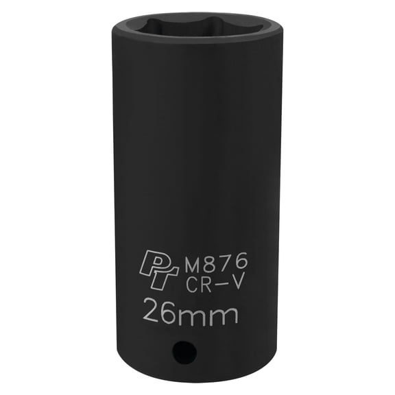 Performance Tool M876 1/2-Inch Drive 6pt Impact Socket, 26mm
