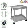 thumbnail image 4 of Luxor TC11-G 2 Large Tub Shelves Rolling Utility Cart 32"W x 24"D x 37.5"H - Gray, 4 of 4