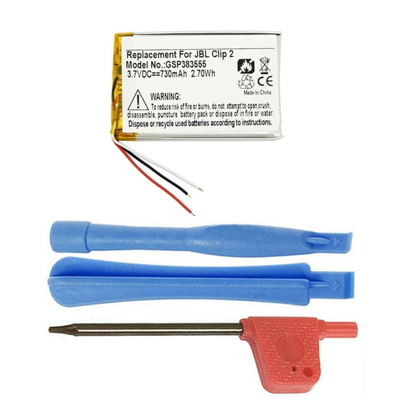 730mAh GSP383555 Battery Replacement for JBL Clip 2 Portable Bluetooth Speaker