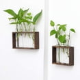 thumbnail image 2 of Arreglo floral de plantas hidropónicas con marco de madera creativo, jarrón de tubo de ensayo de vidrio con rosa verde, decoración para colgar en la pared, manualidades, decoraciones para, 2 of 5