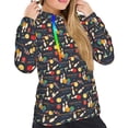 thumbnail image 5 of Yiaed Christmas Holiday Bowling Print Womens Casual Hoodies Crew Neck Long Sleeve Sweatshirts With Pocket Pullover Tops Women's Hooded Sweatshirt-Large, 5 of 5