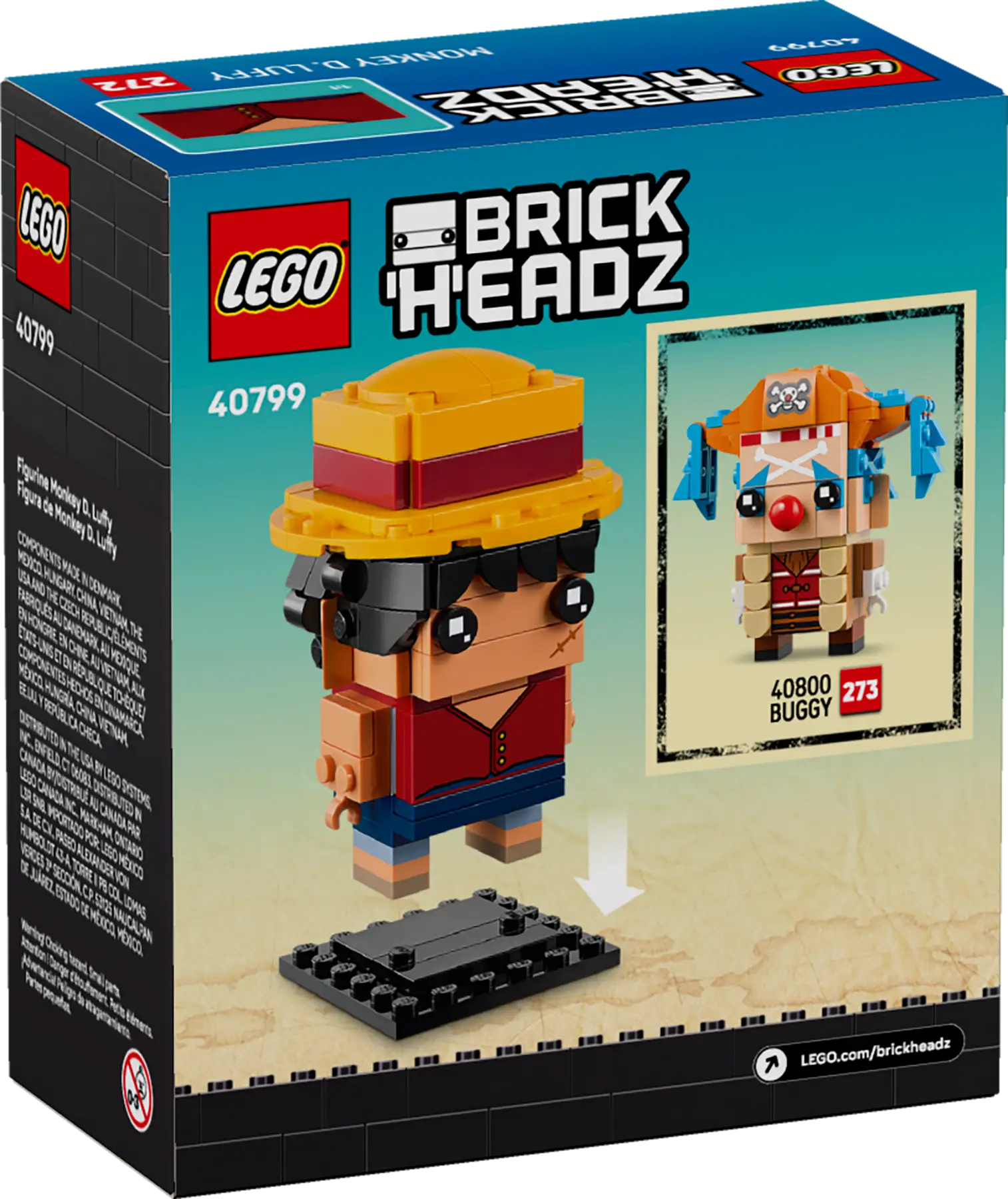 LEGO Brickheadz 40799 Monkey D. Luffy 136pcs - Walmart.com