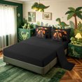 thumbnail image 4 of meiyoeat Vintage Dino Full Size Bedding Sets for Men Boys, Volcanic Wildlife Full Size Bed in a Bag, Black Orange, Black Reversible, 7 Pieces, 4 of 5