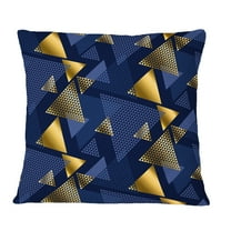 Designart Retro Luxury Waves In Gold And Blue IX' Mid-Century Modern Throw Pillow - 12x20
