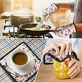 thumbnail image 4 of Pioneer Flower Kitchen Oven Mitt and Pot Holder Sets 2 Pcs for Baking, Cooking and Grilling, Heat Resistant Up To 392 °F, 4 of 7