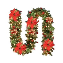 Neoyler Christmas Garland Christmas Decorations Outdoor Christmas Decorations PVC Needle Mixed Wreath Festive Decor for Doors Mantels Holiday Gatherings Create Memorable Seasonal Moments 59in Red