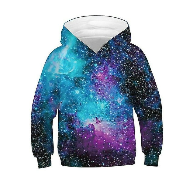 HEFEI Hmwy kids Boy Girl 3d Galaxy Print Hooded Hoodie Pullover