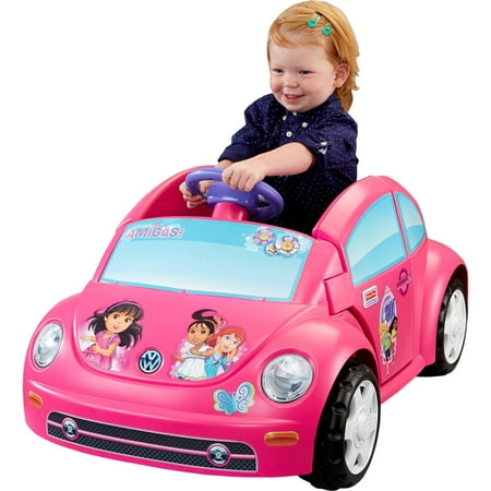 Fisher-Price Power Wheels Dora and Friends Volkswagen New Beetle 6V Battery-Powered Ride-On