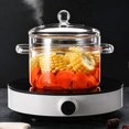 thumbnail image 3 of Glass Pots for Cooking on Stove - 1.9L/64oz - Heat- Glass Cooking Pot with Lid, Microwave and Dishwasher Safe, 3 of 8