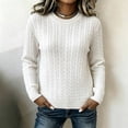 thumbnail image 4 of HAiming Fall Winter Sweaters for Women Long Sleeve Warm Scoop Neck Solid Color Casual Blouses Going out Undershirts, 4 of 6