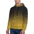 thumbnail image 3 of Pofeuu Gold Glitter Gradient Print Mens Casual Hooded Collar Drawstring Hoodies Pullover Sweatshirts Casual Long Sleeve Shirts-4X-Large, 3 of 7