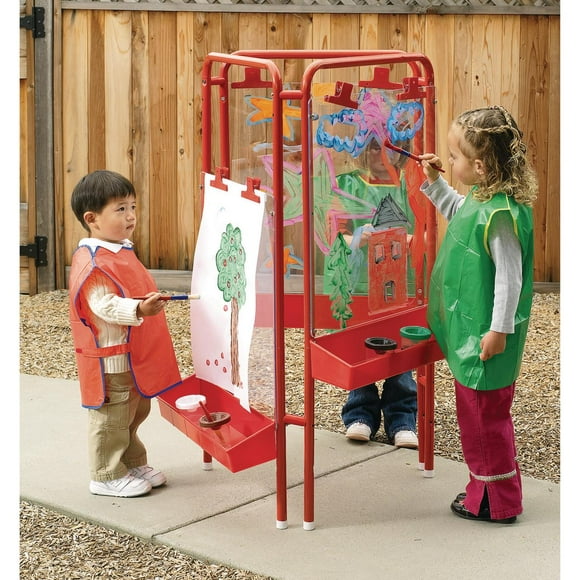 Colorations 3-Way Indoor/Outdoor Acrylic Panel Easel, Outdoor Play, Drawing, Adjustable Easel, Art Craft Painting, Arts and Crafts