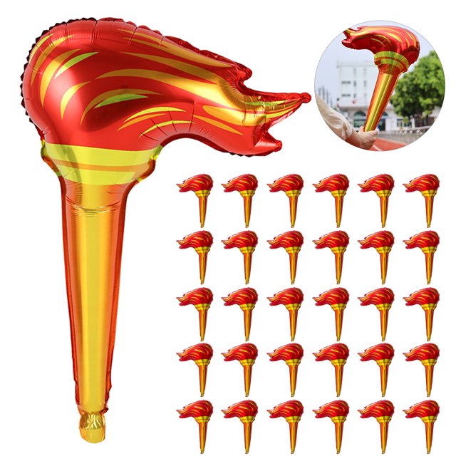 10/20/30Pcs Inflatable Torch Sports Game Torch Balloon Favors Bulk Aluminum Film Fake Torch Prop for Party Competition Supplies