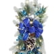 thumbnail image 2 of 3uds. Adorno de corona de escalera, decoración de ventana de puerta, corona navideña (azul), 2 of 3