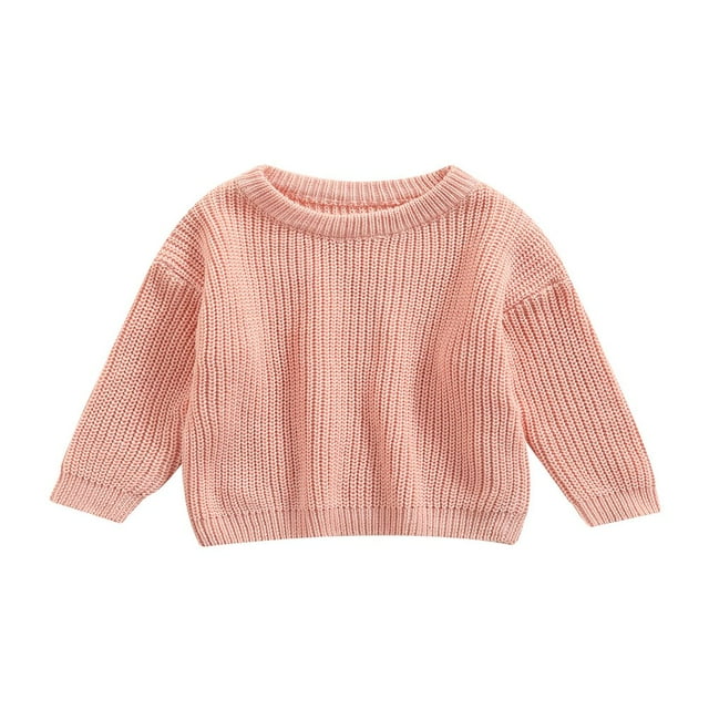 Bébé Filles Garçons Pull Col Rond en Vrac Automne Hiver Tricot Chaud Pull Tops Manches Longues Chemisier Pull