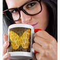thumbnail image 2 of 3drose, Yellow and Orange Giraffe Print Butterfly - Nature Art, 11oz Two-tone Red Mug, 2 of 6