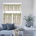 thumbnail image 6 of 3 Piece Kitchen Curtains and Valances Set Watercolor Floral Cafe Curtains 24 Inch Length Spring Leaves Flowers Botanical Beige Valance & Tier Curtain for Living Room Bedroom Window 54"x18"+27"x24"*2, 6 of 6